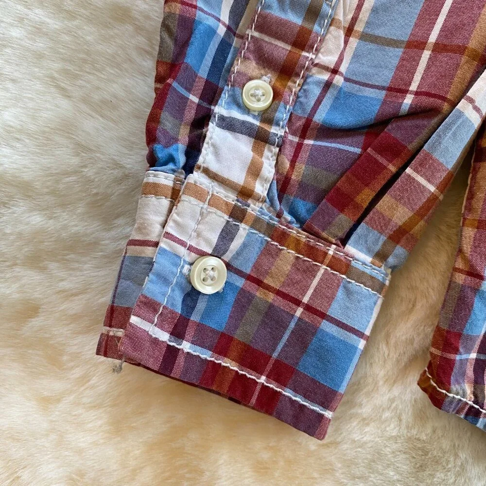 Carter's Boy Long Sleeve Dress Shirt, Button Down, Plaid, Size 5T